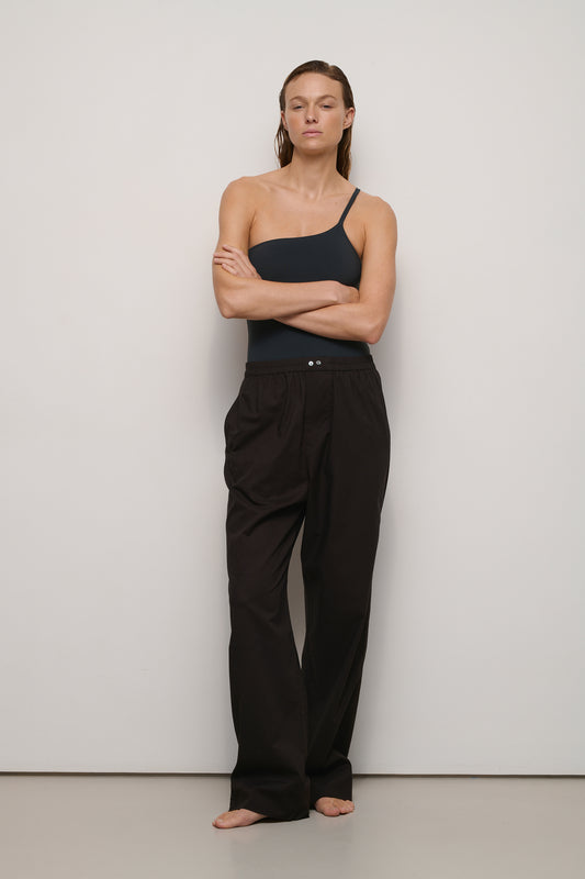 Pantalon Pantaloni - Chocolat - Coton - Femme