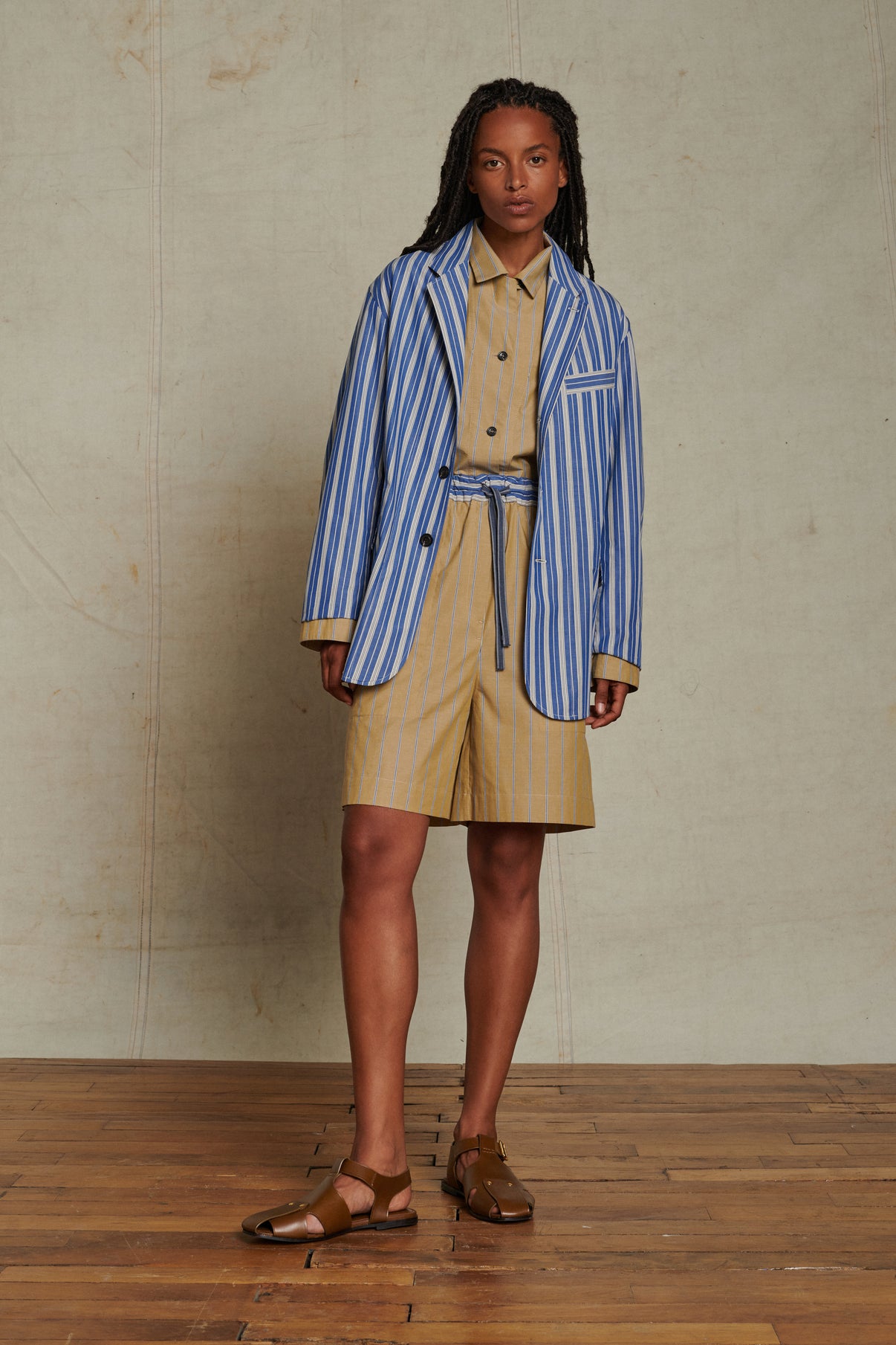 Veste Augustine - Bleu/Blanc - Coton - Femme vue 4