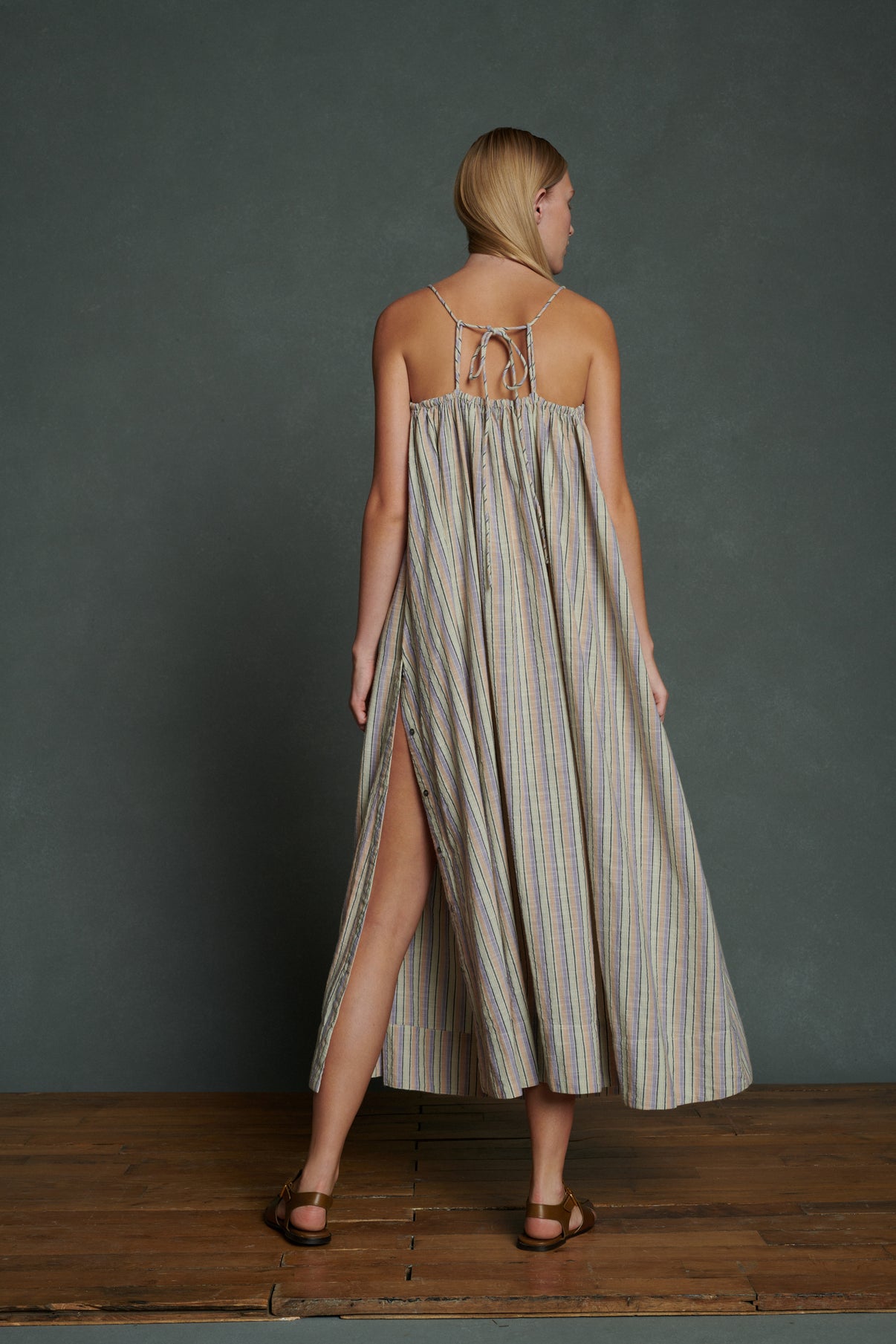 Robe Arielle - Parme/Beige - Coton - Femme vue 2