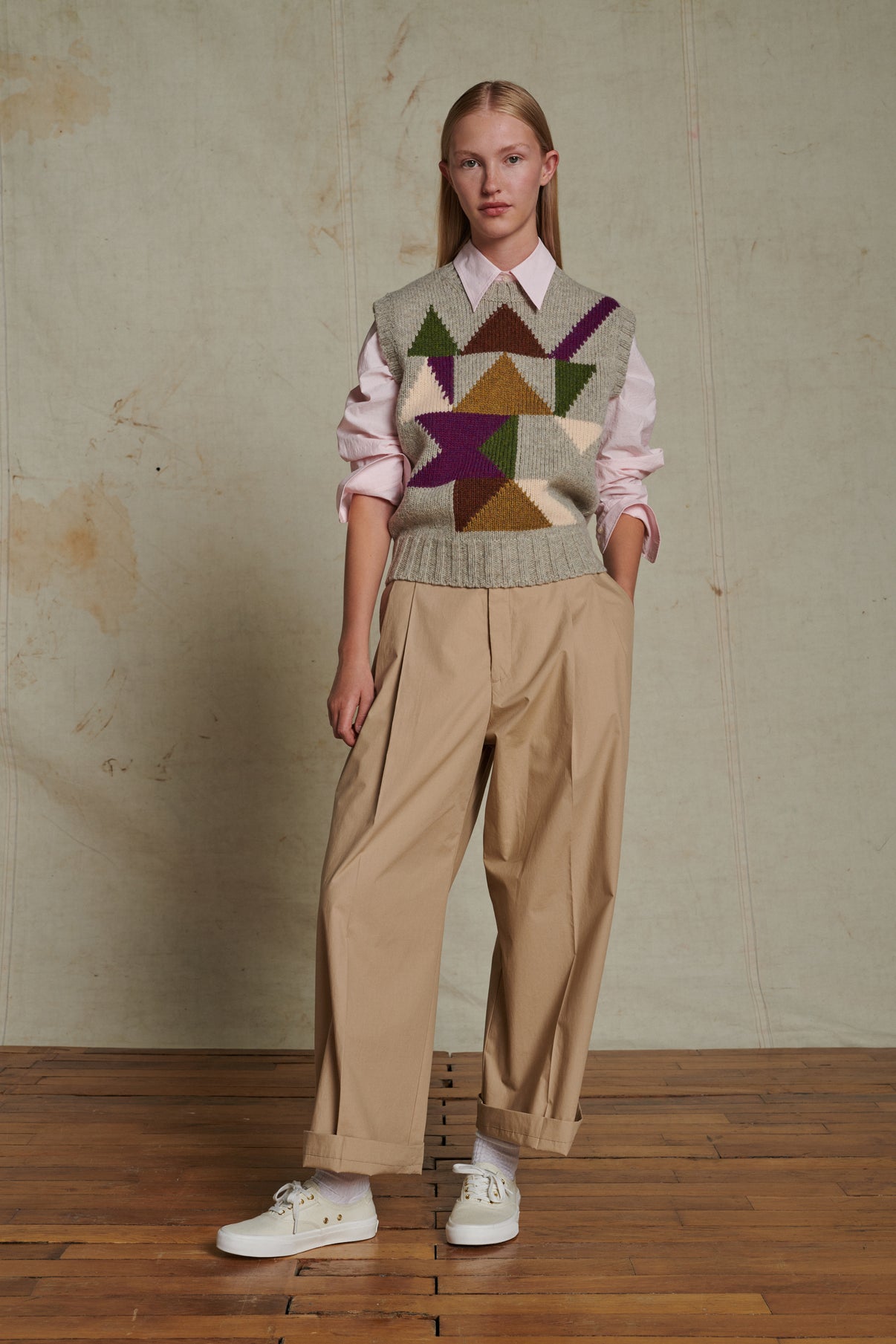 Pull Arty - Beige Multico - Laine - Femme vue 2