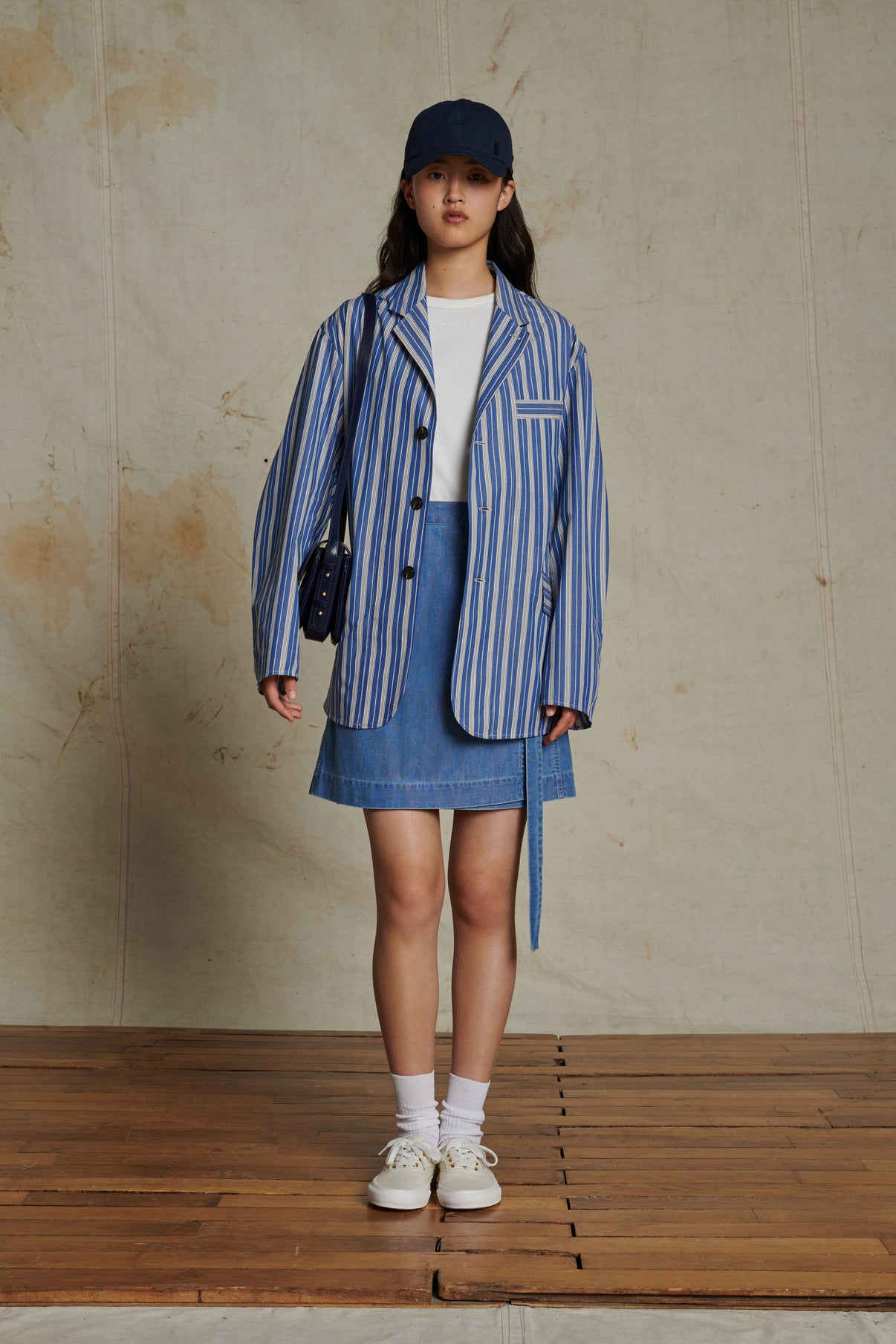 Veste Augustine - Bleu/Blanc - Coton - Femme vue 1