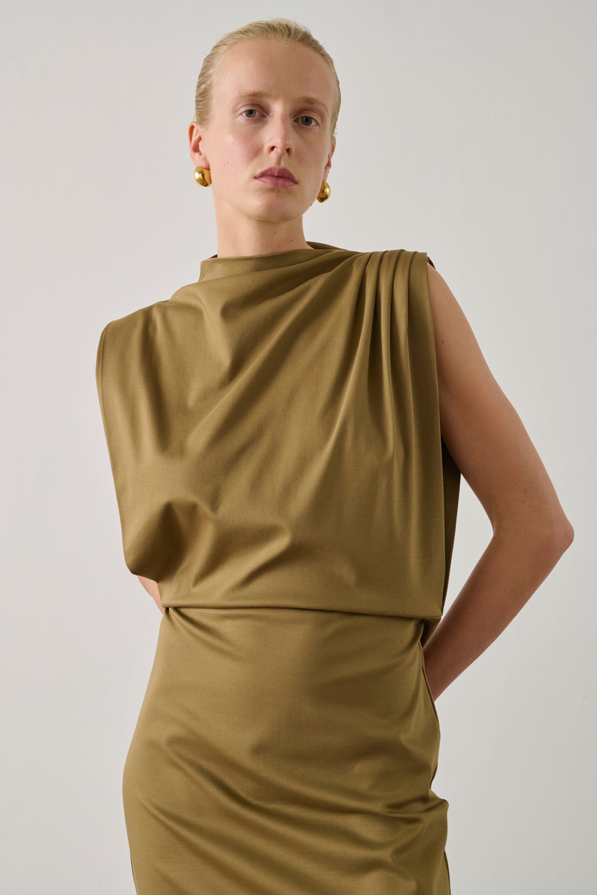 Robe Gemma - Beige Vert - Coton - Femme vue 2