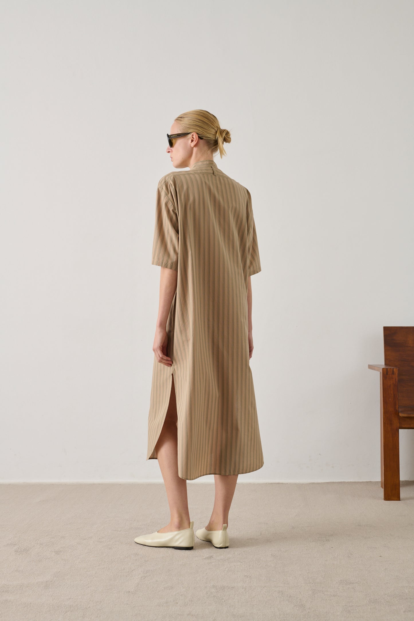 Robe Izzo - Beige Vert - Coton - Femme